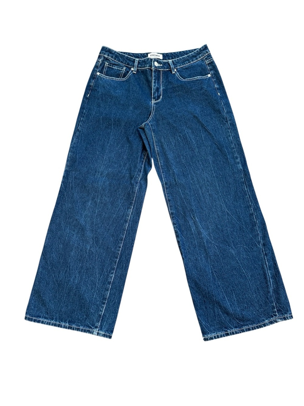 RSQ Women’s Low Rise Baggy Wide-Leg Blue Denim Jeans Dark Wash Size 30